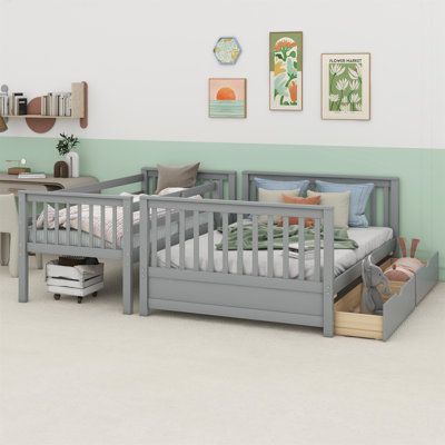 Twin-Over-Full Bunk Bed with Ladder and Drawers