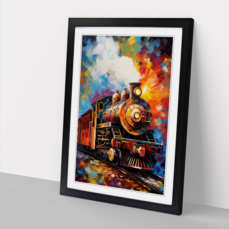 Train Abstract - Framed Print, Black , 46cm H x 34cm W x 2cm D