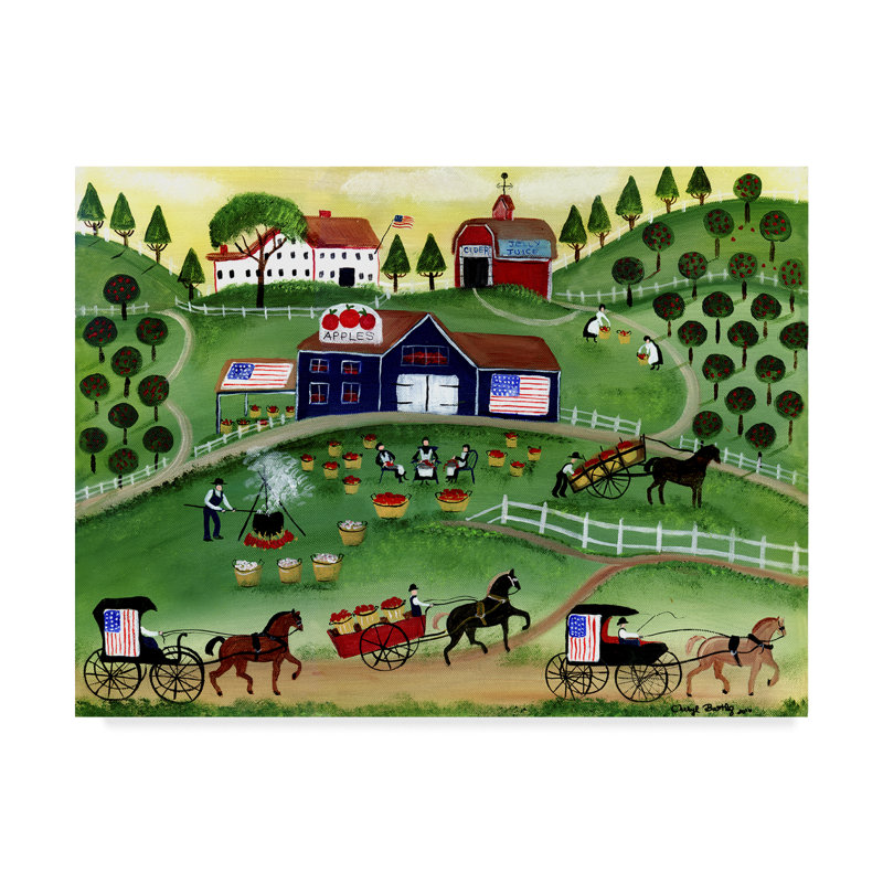 «American Apple Farm» par Cheryl Bartley, reproduction sur toile, H 14 po x l 19 po x P 2 po