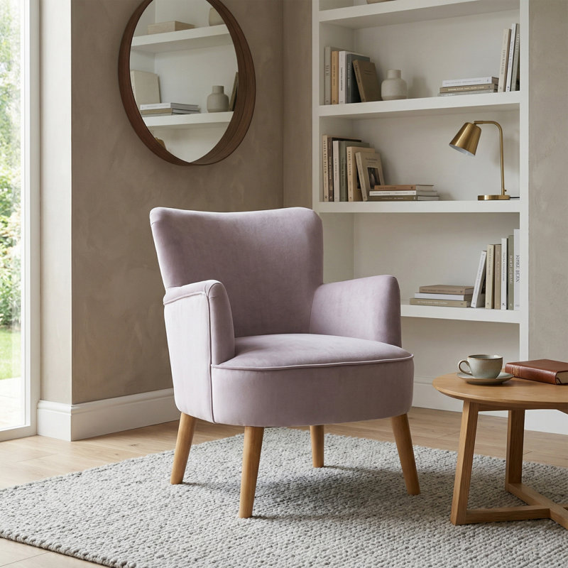 Acevedo Oak Tub Chair, Grey