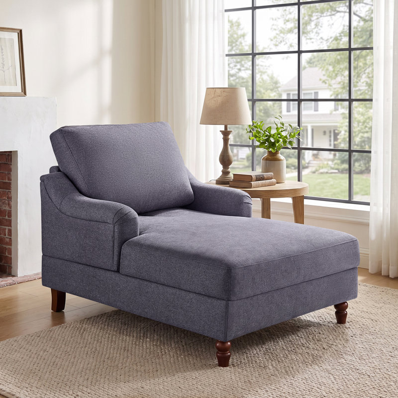 Garit 38.58" W Upholstered Chaise Lounge, Gray