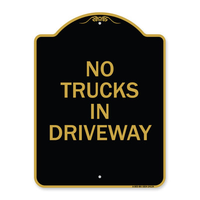 Enseigne Signmission Designer Series - Enseigne d'allée: aucun camion dans l'allée | Enseigne architecturale noire et dorée en aluminium de gros calibre 18 po x 24 po | Protégez votre entreprise et votre commune | Fabriqué aux États-Unis