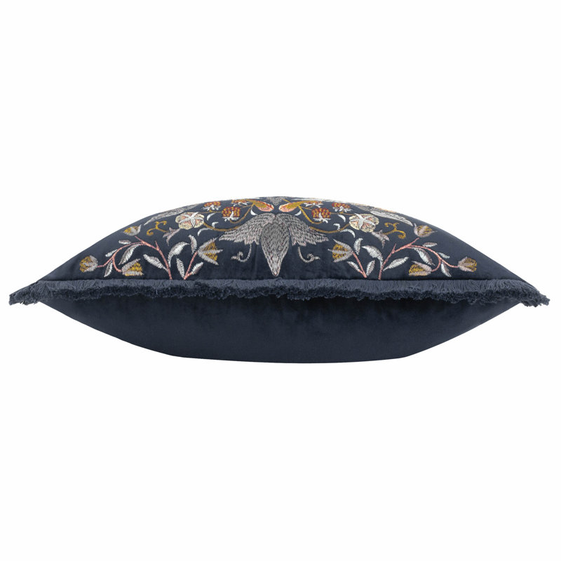 Strawberry Thief Floral Square Cushion Cover, Blue Floral
