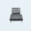 Chaise longue en velours capitonnée à boutons capitonnés-129598820
