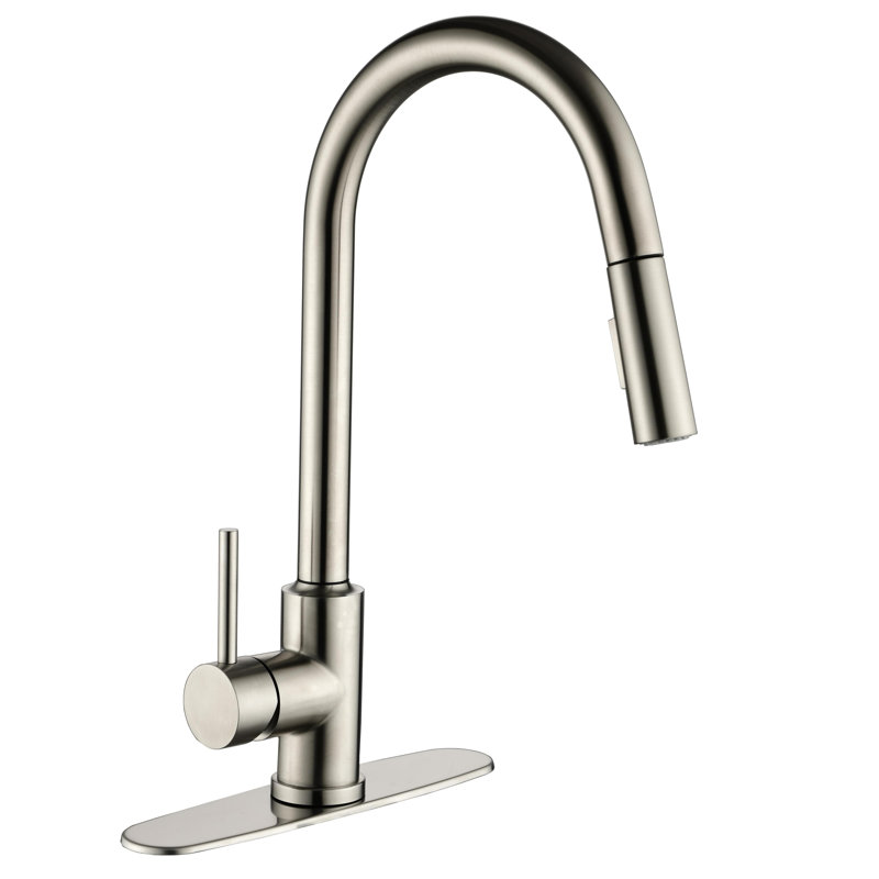 KISRAIS Pull Down Kitchen Faucet, Brushed Nickel