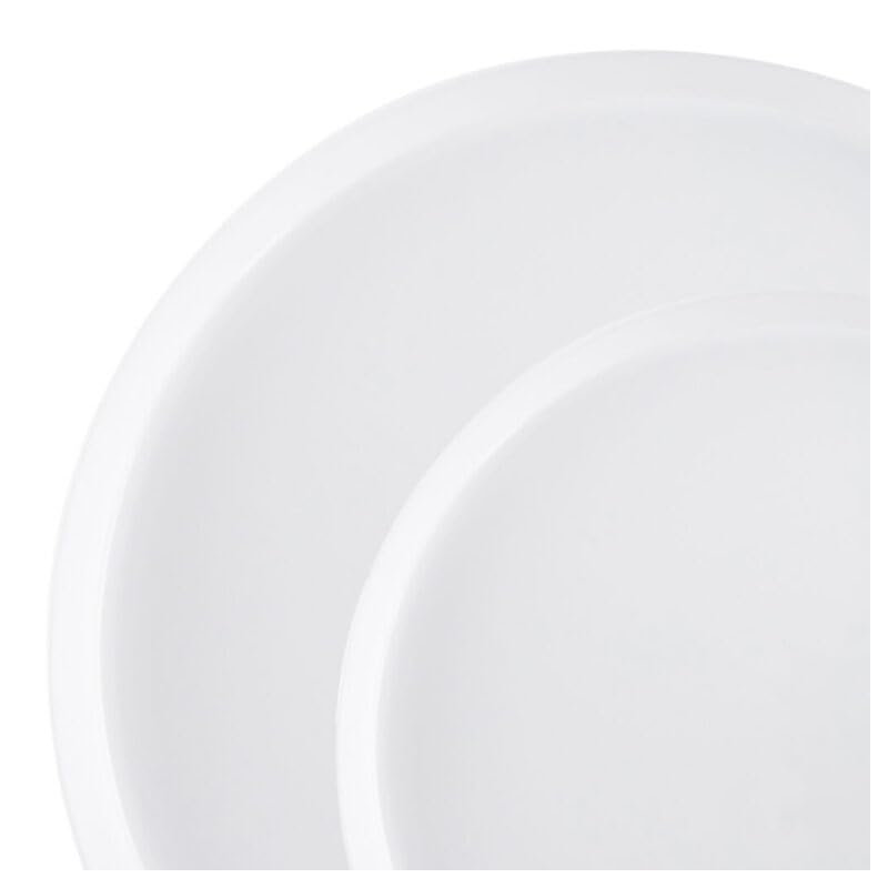 Assiettes plates en plastique blanc 10 pouces, 50