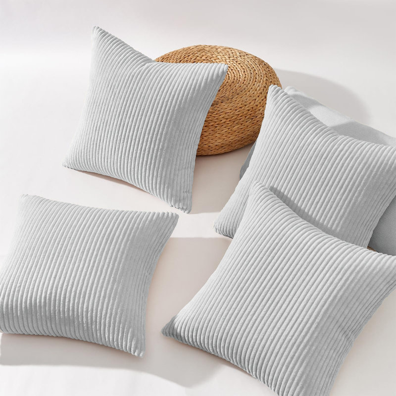 Striped Square Throw Pillow Insert, White