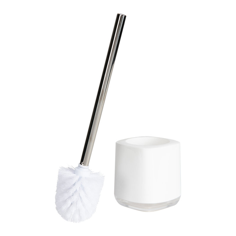 Bath Bliss Plastic Toilet Brush And Holder, White