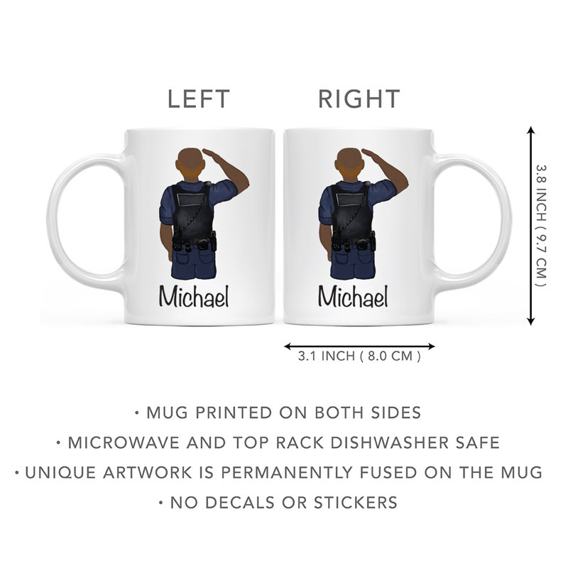 Tasse à café personnalisée, Policier brun 1, Oui