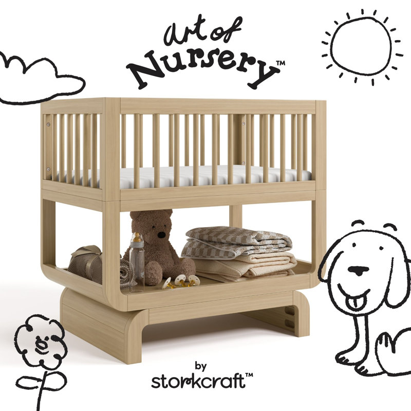 Santorini GREENGUARD Gold Certified Solid Wood Bassinet , Mattress Pad Included, Driftwood