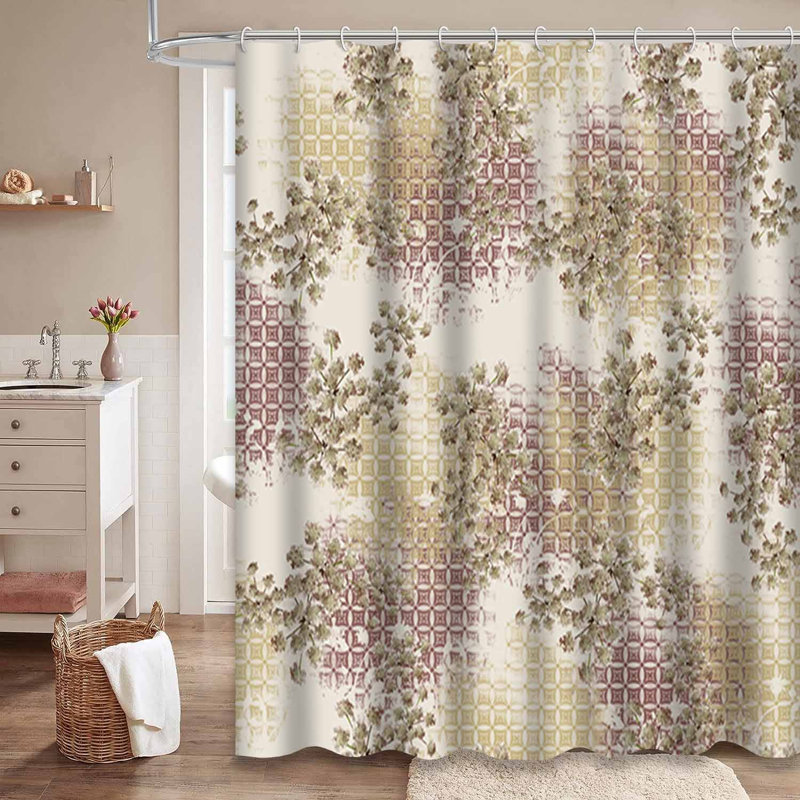 Fleurs, tissu, mode, fleurs, rose, art animalier, fleurs d'automne avec 12 crochets, L 72 po x l 84 po