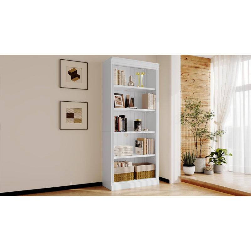 Bibliothèque polyvalente à 5 niveaux avec tablettes réglables pour le rangement à la maison et au bureau