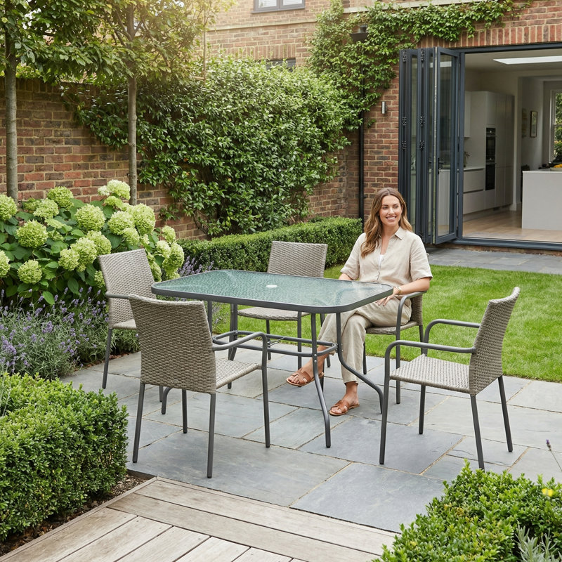 Rectangular Metal Outdoor Dining Table , 120cm cm W 80cm cm D