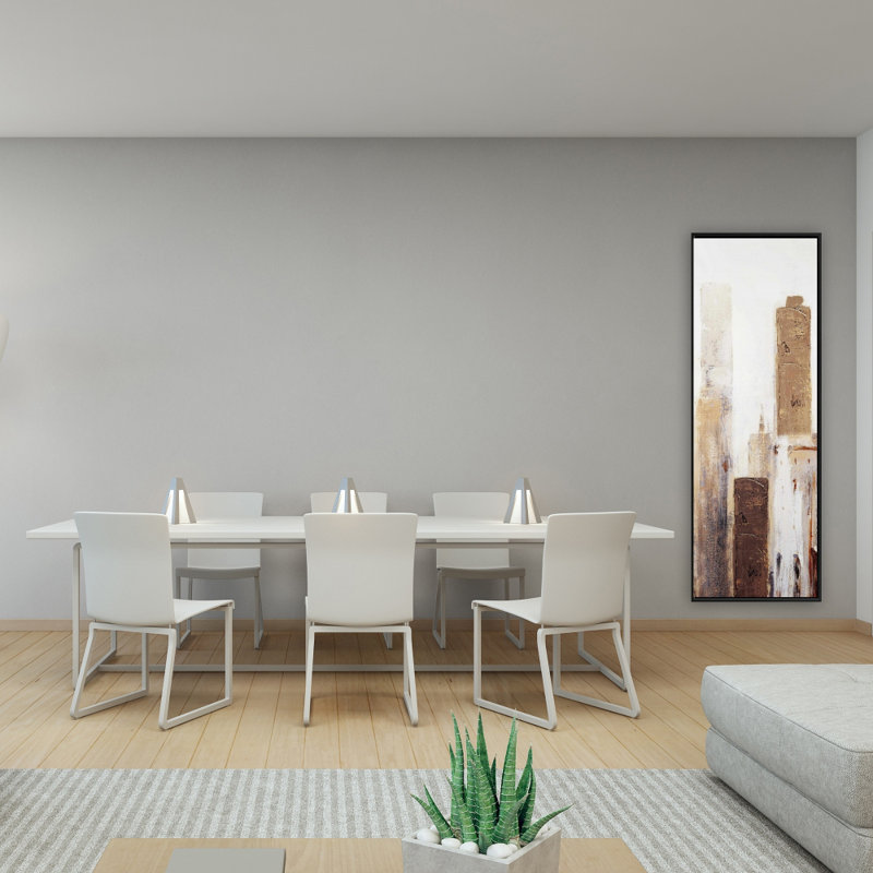 «Abstract Earthy Tones City» sur toile, H 48 po x l 16 po