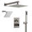 Wall Mount 12" High-Pressure Rainfall Shower Faucet, Dual Rainfall Shower Head System with Thermostatic Valve-103352446