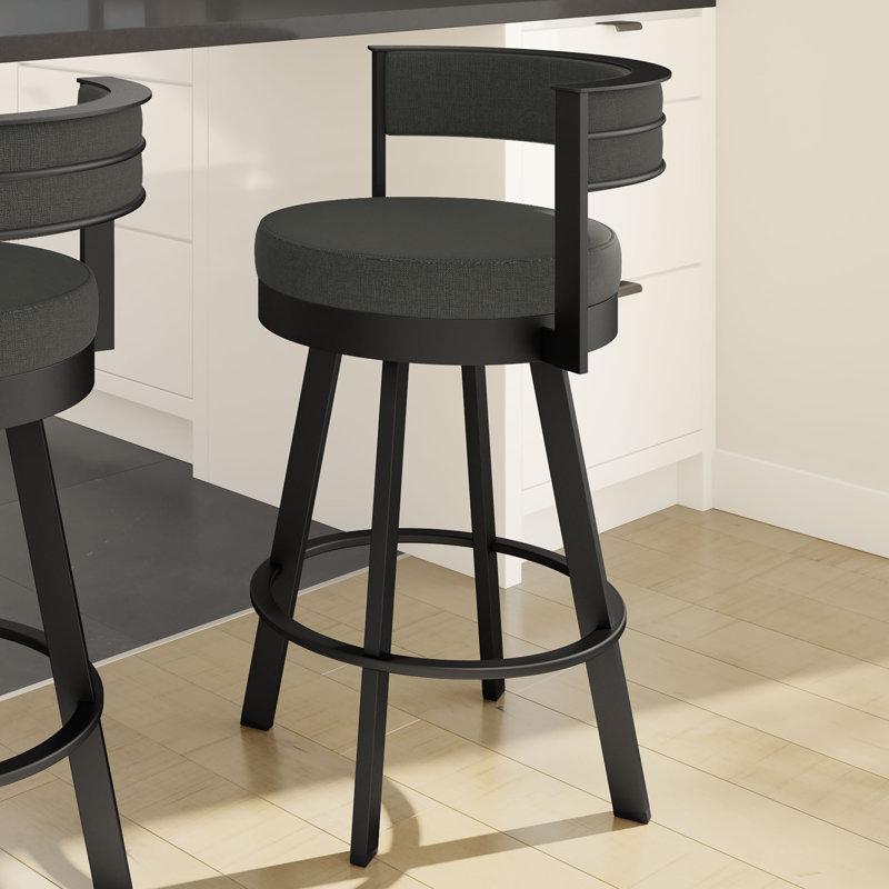 Tabouret de bar et de comptoir pivotant Matthews, Tabouret de bar (siège d'une hauteur de 30 po), Noir