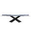 Extendable Glass Top Metal Base Dining Table