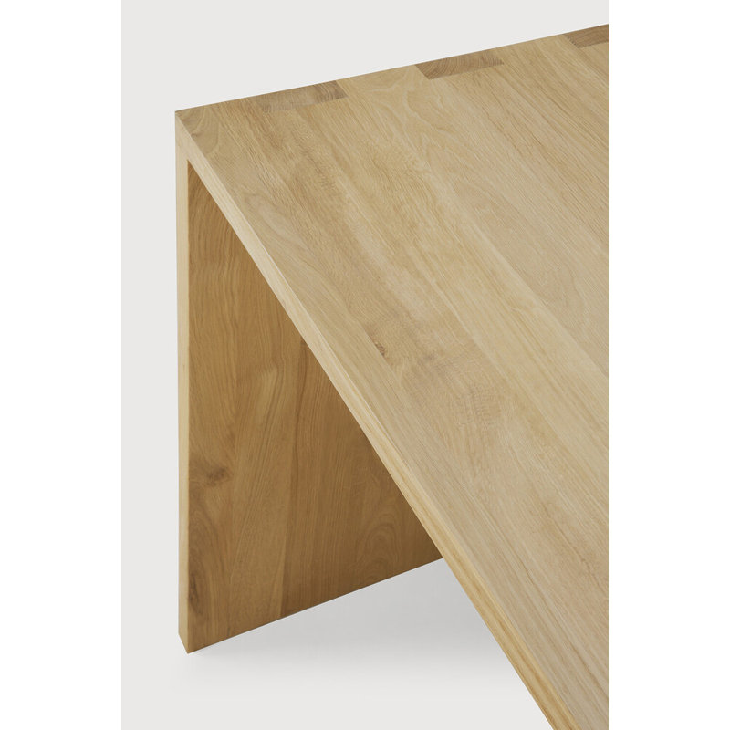U Solid Wood Writing Desk, Oak, 30" H x 63" W x 31.5" D
