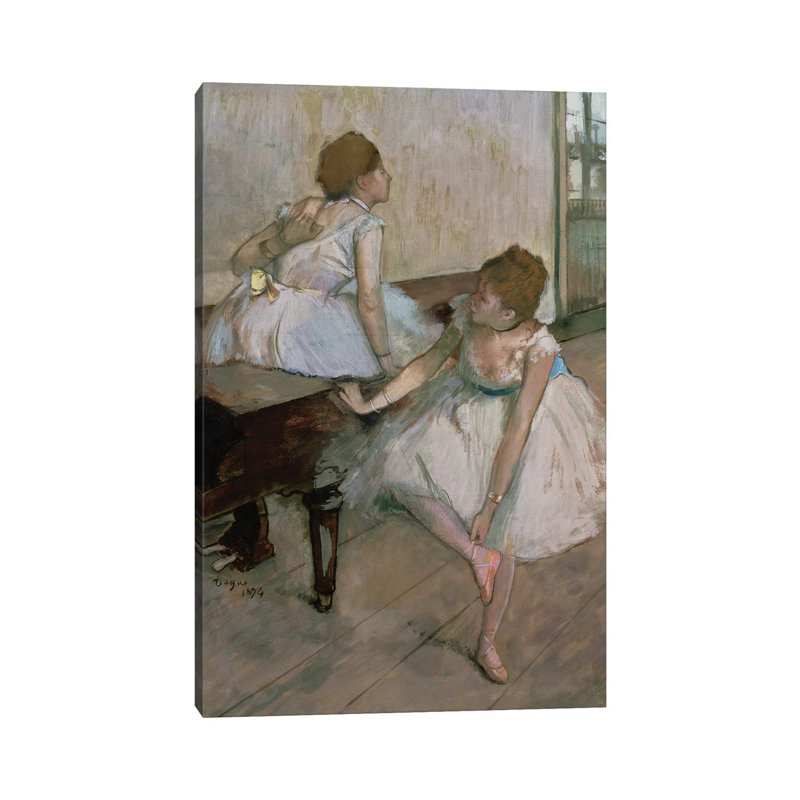 Two Dancers Resting, 1874 by Edgar Degas - Wrapped Canvas Painting, 20.32 cm H x 30.48 cm W