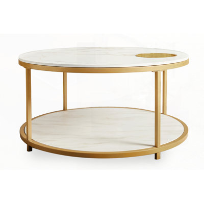 Round coffee table with two layers