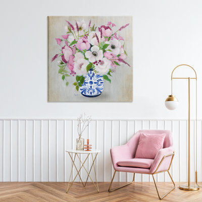 Toile de fleur rose chinoise, design par Janet Tava