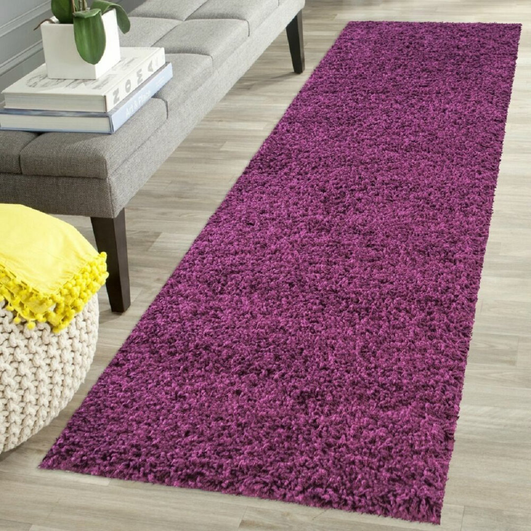 Aanuoluwa Solid Colour Shag 160cm X 230cm Area Rug