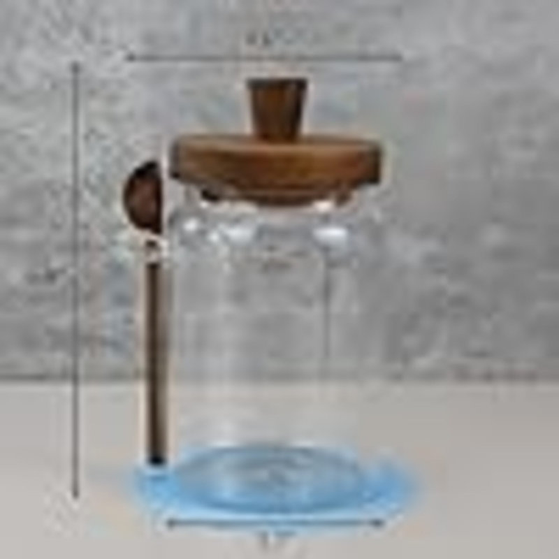 Pots en verre avec couvercles en bois et cuillère, 26 oz