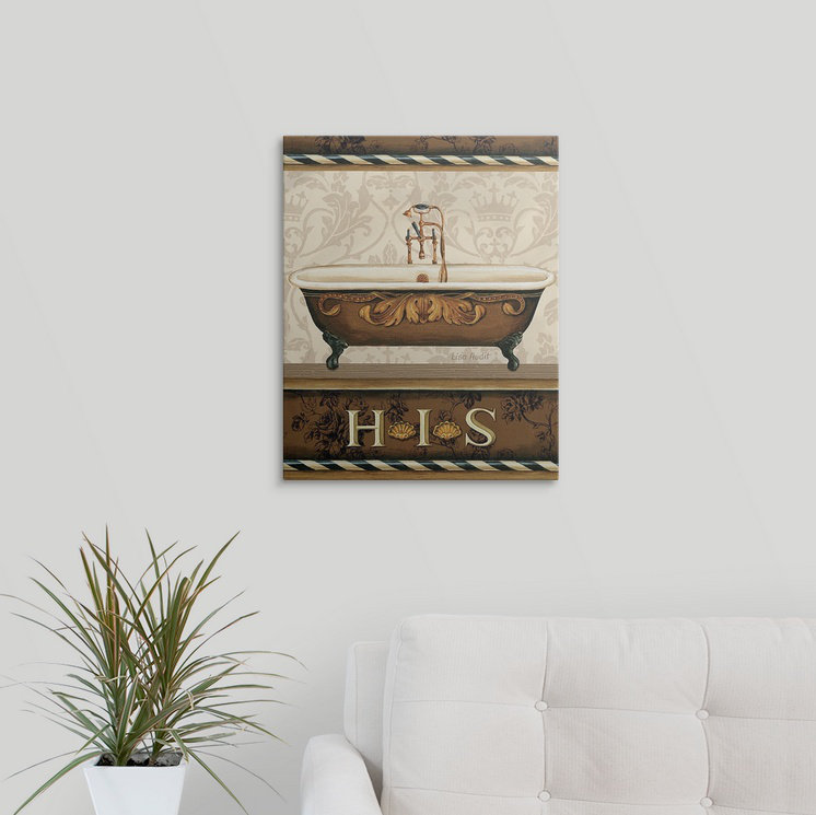 « i » par lisa audit, annonce rétro Bourgoisie Bath, H 20 po x l 16 po x P 1,5 po, Toile