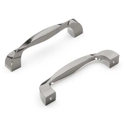 Poignée à poignée Twist Collection - Poignée d'armoire de 3 3/4 po nickel poli - Quincaillerie transitionnelle pour tiroirs et armoires