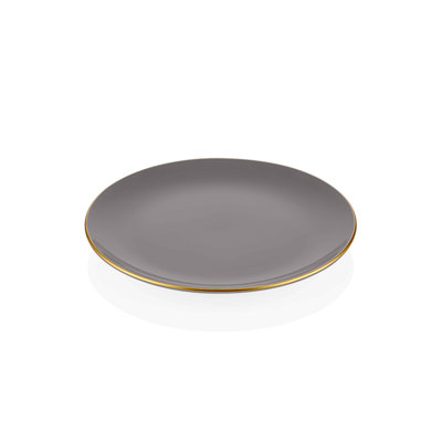 Elegant Service Plate, Grey, 10.2 x 10.2 x 0.4 inches | 100% Ceramic, Dishwasher Safe | Perfect for Dinner Parties & Everyday Use, Stylish and Durable Design