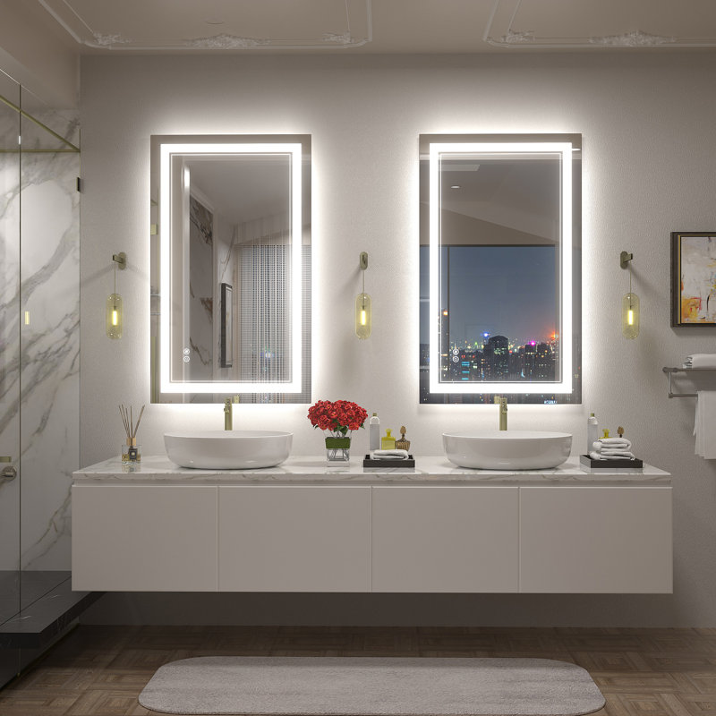  Wayfair Basics® UL Certified Front & Back LED Anti-Fog Tempered Glass Bathroom/Vanity Mirror , 40" x 24"