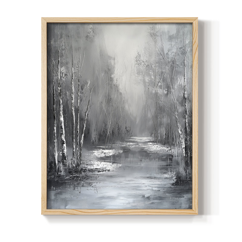 «LANDSCAPES Series Lxxxx», reproduction encadrée - bois massif, H 21 po x l 17 po, Naturel