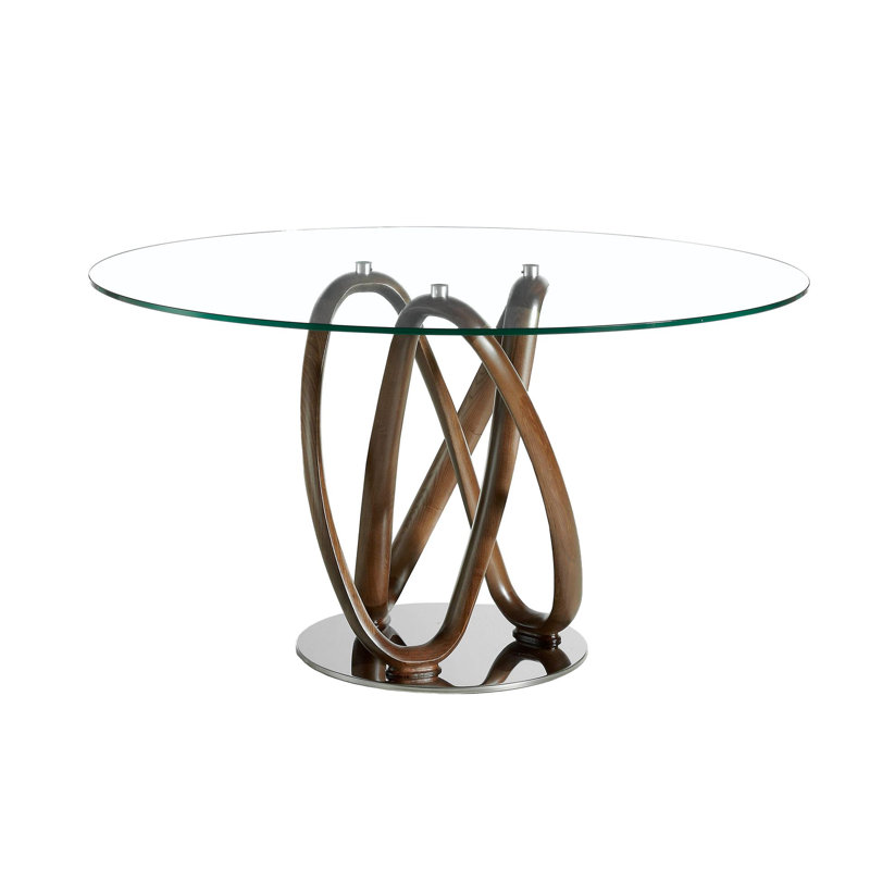 Round Glass Top Dining Table, 120cm H x 75cm W x 76cm D
