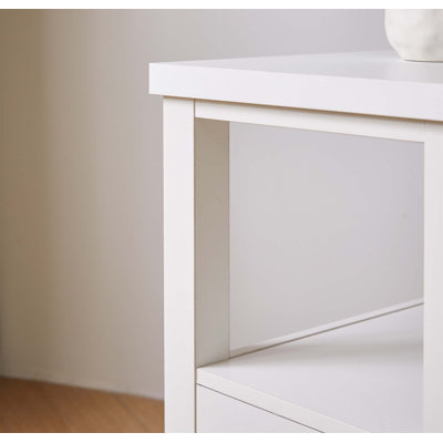 Modern End Table with Charging Station, USB Ports, and 2 Drawers for Efficient Storage and Convenience