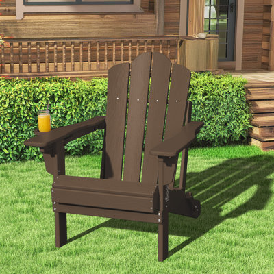Kahn Folding Adirondack Chair with Cup Holder 