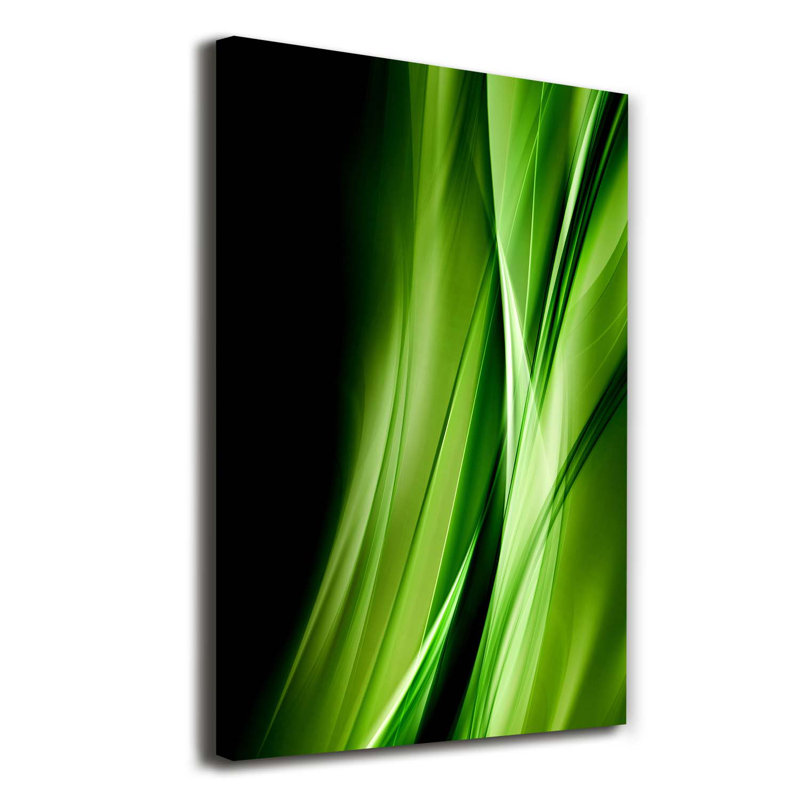 Green Waves Background - Wrapped Canvas Print