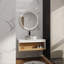 Meuble-lavabo mural 36 po avec lavabo rond et rangement ouvert-129386703