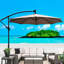 Parasol d'extérieur à DEL 10 pi - 8 baleines, stable, pour terrasse, jardin, jardin, terrasse
