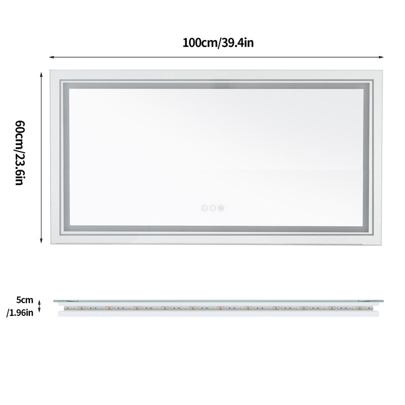 Flat Wall Mirror, 23.6" x 39.5"