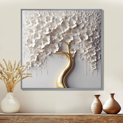 Orchidée blanche - Jardin des branches - reproduction d'art sur toile florale (sans texture)