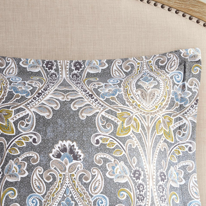 Housse de couette en coton pour très grand lit en gris avec matériaux et literie faits de tissus