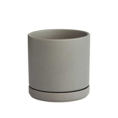 Pot de fleurs en céramique avec trou de drainage et soucoupe