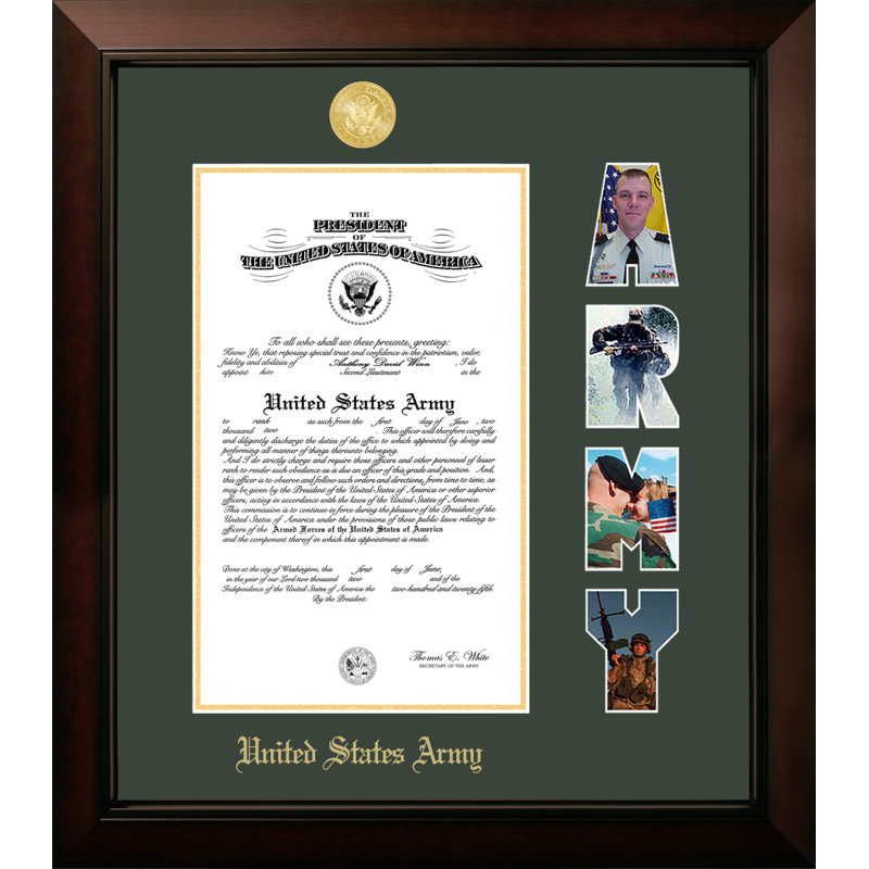 Army Certificate Legacy Picture Frame, 10" x 14", Gold