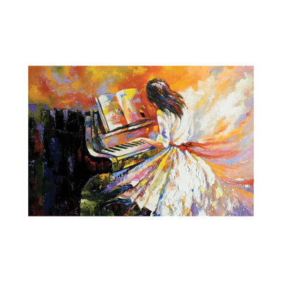 " The Girl Playing On The Piano " by Balaikin Painting Print