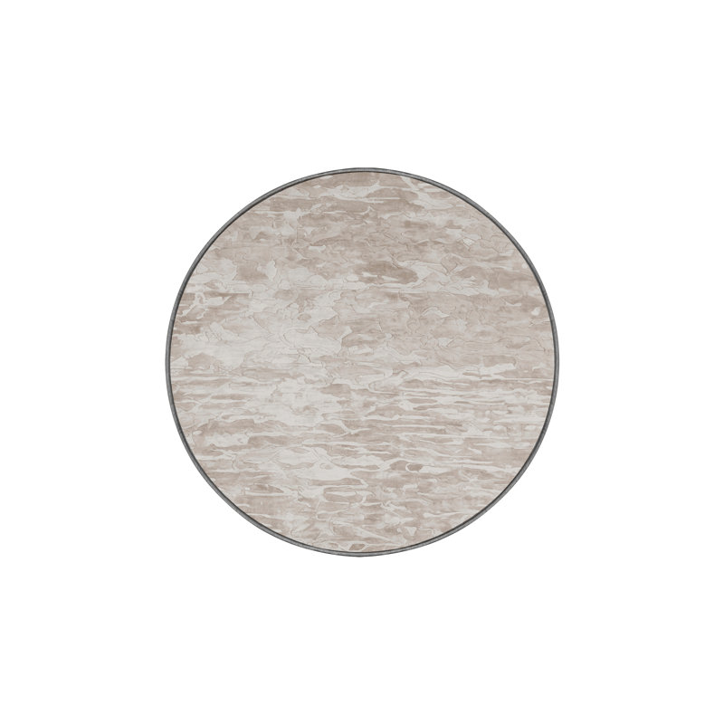 Tapis gris soyeux et moelleux, Rond 3 pi