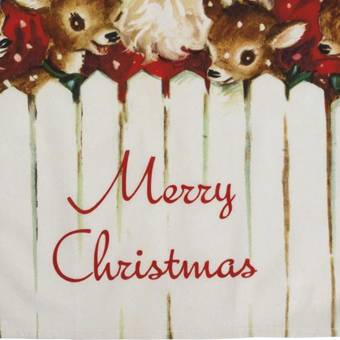  Serviette de cuisine rétro Merry Christmas - 18 po x 26 po