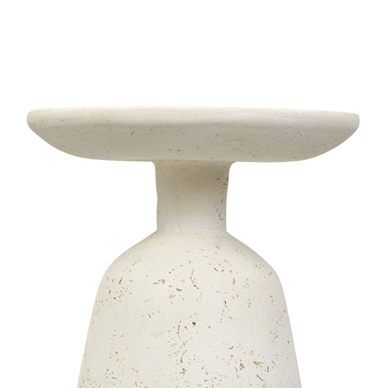 Ramara Outdoor Large Nesting End Table-Aged White Concrete, 17" H x 11" W x 11" D