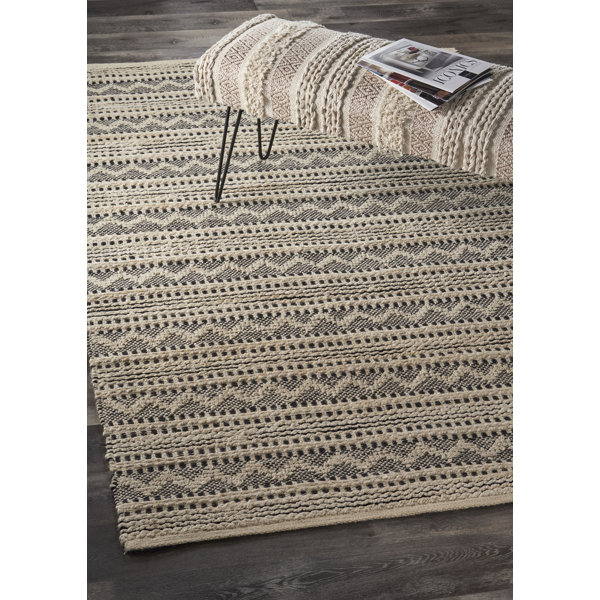 Union Rustic Wentworth Handmade Black/Beige Rug & Reviews | Wayfair