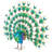 55"H Jumbo Sized Iron Majestic Peacock Statue