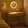 Virdie Boho Vanity Desk with Light Up Mirror, 3 Drawers, Dimmable, Touch Control Light with 3 Color Hues